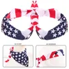 Bow Ties American Flag Headband USA Bandana Patriotic Headscarf For Independence Day Party