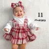 Set Baywell Spring Autumn 3pcs/Set Infant Baby Girl Cloods Collar Top a manica lunga+gonna a tutela in velluto rosso+fascia 024m