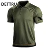 Camisetas Dettru Mens Summer Atividades ao ar livre de verão Tactical Sports Polo Collar Bottoming Sweetshirts 240423