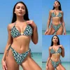 Designer Swearwear Designer Bathing Trots Femme Swim Bikini Set Polyester Leopard Low Wison Sabre de plage Scrunch Tie à cravate Luxe Sweet Bikini Bikini Set Designer Swim