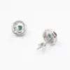 Orecchini Classic Sapphire Stalling Orecchini da 4 mm rotondi Brilliant Natural Blu scuro Blu Orecchini gemme pietra di gemme solido 925 Silver Sapphire Earrin