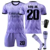 Maglie di calcio Studi per le tracce maschili 2223 Real Madrid Stadium Away Purple No.9 Benzema Shirt Football Edition 10 Modric Set