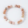 Brins jd naturalités perles de pierre de lune colorées bracelets femmes élégant labradorite pierre rond