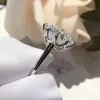 Bands Huitan Big Princess Square Cubic Zirconia Crystal Rings for Women Luxury Trendy Wedding Accessories Fashion Contracted Jewelry