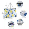 Fashion Folding Women Duża torebka TOTE DAMES Casual Lemon Mediterranean Wzór na ramię plażę bolsa feminina 240417