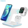 Laddare 20W 3 I 1 Trådlös laddningsstativ för iPhone 14 13 12 11 XS X 8 Pro Fast Charging Dock Station för AirPods Pro Apple Watch 8