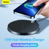Chargers Baseus 15W Qi Wireless Charger For iPhone 13 12 11 Pro Airpods Desktop LED Display Fast Wireless Charging Pad For Samsung XiaoMi