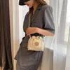Bolsas de ombro tecidas bolsa de balde de estilo japonês palha de verão girassol feminina feminina moda versátil fêmea bolsa