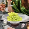 Din sets sets rubber houten fruit kom bruiloften glas glas sieren hatian bord serveer kommen