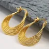 Oorbellen 2024 Klassieke gele goudkleur metalen hoepel oorbellen voor vrouwen overdreven luxe holle grote oorbel statement sieraden geschenken