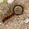 Relojes de moda casual militar grande para hombres relojes de madera mecánica reloj de madera automática para hombres gran regalo