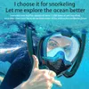 Snorkling mask dubbel rör silikon full torr dykmask vuxna simma maskdykglasögon under vattnet andningsapparat 240409