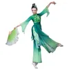 Scen Wear Ancient Hanfu Dance midja Drum Costume Fan Paraply Elegant Traditionella klassiska nationella kostymer