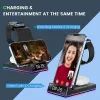 Chargers 5 In 1 Foldable Wireless Charger Stand RGB Dock LED Clock 15W Fast Charging Station for iPhone Samsung Galaxy Watch 5/4 S22 S21