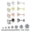 Bolzenohrringe 4 Farbe Top Edelstahl Unisex Frauen Männer rund Kristall Zirkon Ohrstifte Piercings Mode nicht Allergische Schmuck