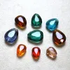 الخرز Strebelle AAA Fashion Mix Mix Colors شقة قطرة الخرز 8x6mm 10x8mm 12x10mm حبات الزجاج الزجاجية مسطحة ملحقات المجوهرات 100pcs