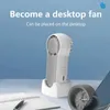 Andra apparater Desktop Mini Fan Portable Air Conditioning Cooler Handheld Fan USB Laddar Electric Fan Outdoor Travel Artwork J240423