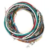 Halsband Natural Stone Agate Turquoise 4mm runda pärlor Chokerhalsband för kvinnor Färg Single Layer CLAVICLE CHIAN Fashion Smyckesgåva