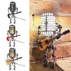 Objets décoratifs Figurines Modèle USB Fer Whited Retro Retro Lampe de bureau Décorations Robot Microphone pour jouer de la guitare 2302245315955