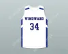 Пользовательский капитал любое название Mens Youth/Kids Shareef O'Neal 34 Windward School Wildcats White Basketball Jersey 2 Top Stithed S-6xl