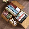 Baskets 1PCS Manual Woven Storage Basket Lid Debris Consolidation Box Sorting Jewelry WF1016