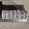 Bands 2023 Luxury Vintage Silver Color Widding Band Eternity Ring For Women Big Gift For Ladies Love Wholesale Lots bijoux en vrac R4577