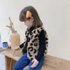 コート新生児の赤ちゃんフリースヒョウプリントベスト幼児幼児袖の温かいコート春秋の冬の冬のベビー服12m7t