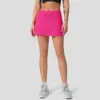 Lulumon Shorts Nowe 100 plisowane tenis Fałszywy dwuczęściowy dwuczęściowy przeciwślask jogi fitness sportowy spódnica dla kobiet