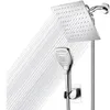 Bathroom Shower Sets Stainless steel shower set luxurious bathroom rain shower system with manual shower head square top spray bathroom shower faucet set T240422