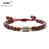 Strands AMIU Handmade Tibetan Prayer Wheel Bead Bracelet Tibetan Buddhist Mantra Sign Charm Natural Sanders Wood Mala Beads Bracelet