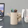 Sculture adorabili porta a penna per orso in resina, deposito creativo creativo, organizzatore desktop a grande capacità, regali per bambini, box di articoli di studio di studio