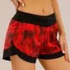 Lulumon Shorts New Sports Women's Tight、Quick Drying、Anti Shining Yoga Outwear Training High Waist Printed Fitnessショーツ