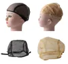 10st Nylon Net Wig Cap för att göra peruker med justerbar stretchnätrem på bakre perukkåpan för spetsar Black Blonde Two Color3920950