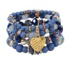 Strängar Ny 4 -stycken/set Bohemian Love Pendant Crystal Pärlad armband Retro Ethnicbracelet Personliga kvinnors modearmbandsmycken