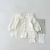 Haut d'automne bébé fille chemisier mode bio coton cotton Doll Collain Longsleeved