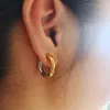 Clips Gold Silver Color Boucles d'oreilles Hoop en acier inoxydable Simple Fashion Femmes Ear Bouillette