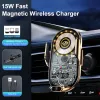 Caricatore magnetico a LED LED LED Caricatore wireless 15w Porta del telefono per auto a carica rapida per iPhone 14PRO 14 13 12 universale con 3 testa magnetica