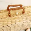 Boîtes de rangement de valise en rotin manuel Boîte de rangement cosmétique tissée en bois Nouveau cadeau cadeau Picnic Luantry Panier de stockage à domicile