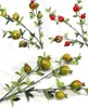 Fleurs décoratives fausse branche de grenade 6 fruits en faux tige décoration intérieure plantes artificielles simulent les ornements d'arbre de Noël