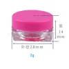 Accessoires 100pcs / lot PS Plastic 2G Creamjars Square Bottom Minup Makeup Travel Bottle Cosmetics Cream Jar Container