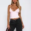 Women's Tanks Women Sexy Going Out Tops Plunge V Neck Spaghetti Strap Cami Shirt Y2k Sleeveless Ruched Basic Crop Tank Top