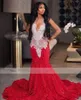 Sparkly Red Red Sequin Romaid Promes 2024 Sier Crystal Crystal Beaded Sheer Long Formal Party Evening Gowns для черных девушек