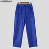 Men's Pants INCERUN 2024 American Style Pantalons Mens Silhouette Solid Large Button Design Casual Streetwear All-match Trousers S-5XL