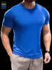 Spring Summer Men Ice Silk Running Gym Fitness Tops Training Comfortabele ademend snel drogende T-shirts met korte mouwen 240422