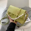 Torby na ramię frezowanie zielona klapa skórzana pu dla kobiet 2024 moda luksusowa modne letnie torebki i torebki