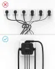 Chargers Tessan EU Standard Wall Socket Power Strip Cube med 3 uttag och 3 USB -portar Multi Sockets Charger Adapter med ON/OFF -omkopplare