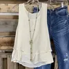 Women's T Shirts Womens Tops Casual Ruffle Layered Sleeveless Tank Summer Loose Fit Scoop Neck Vest Top Women