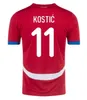 2024 2025 Jerseys de futebol da Sérvia 24 25 Armênia North Macedônia Sérviaa Camisa de futebol Vlahovic Milivojevic Mitrovic Kostic Tadic Kolarov