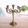 Bougies Bandlers 3arms / 5arms Bronze Metal Wedding Candlestick Home Decoration Gandle Stand Light Solder for Home Decor