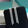 Designer Trend Tiffays Nuovi orecchini a doppia fila invernale Diamond Diamond Tasche